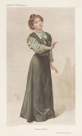Leslie Matthew 'Spy' Ward Vanity Fair: Ladies; 'Women's Suffrage', Miss Christabel Pankhurst
