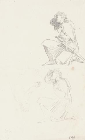 George Frederick Watts Studies of a kneeling knight