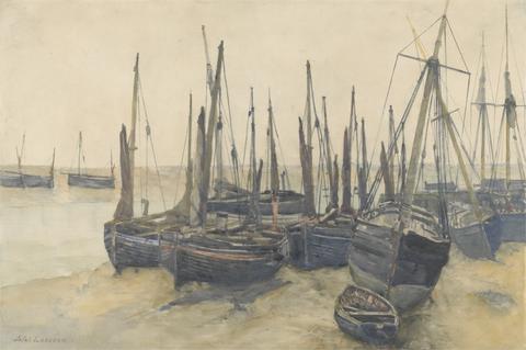 Jules Lessore Fishing Boats Moored