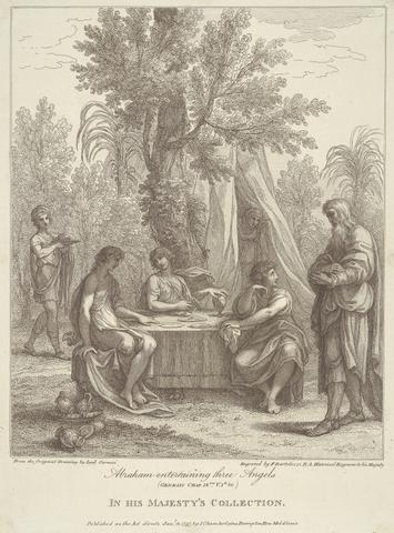 Francesco Bartolozzi RA Abraham Entertaining Three Angels, Genesis 18, v. 1