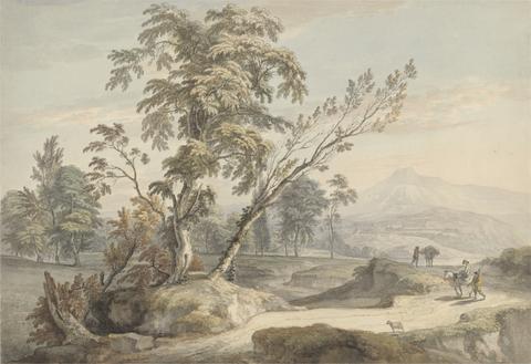 Paul Sandby RA Italianate Landscape with Travellers no. 2