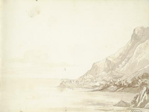 William Brockedon recto: A View of Monaco from Across the Bay