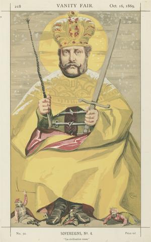 James Tissot Vanity Fair: Royalty; 'La Civilisation Russe', Alexander II, Emperor of Russia, October 16, 1869