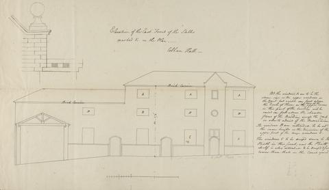 James Wyatt Cobham Hall, Kent: East Front Elevation of Stables