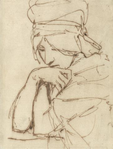 George Romney A Pensive Lady