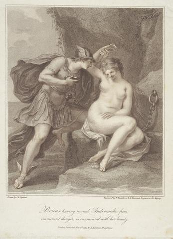 Francesco Bartolozzi RA Perseus Having Rescued Andromeda From Imminent Danger, Is Enamoured With Her Beauty