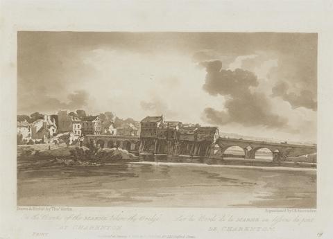 Richard Banks Harraden On the Banks of the Marne below the Bridge at Charenton 1803; Plate 19 from Views in Paris, the Emanuel Volume tracing of the plate B1981.25.2628