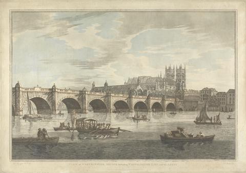 Joseph Constantine Stadler View of Westminster Bridge including Westminster Hall and the Abbey