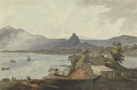 Joseph Constantine Stadler Padre's Rock and Sugar Loaf Mountain from Bencooler, Sumatra, 1799