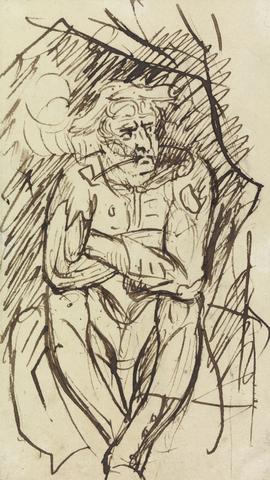 Benjamin Robert Haydon Study of a Seated Man, Smoking a Pipe