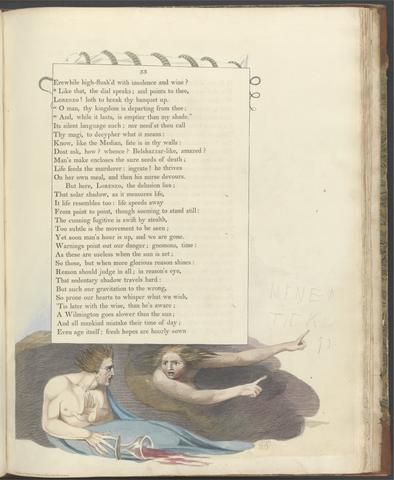William Blake Young's Night Thoughts, Page 33, "Like that, the dial speaks; and points to thee"