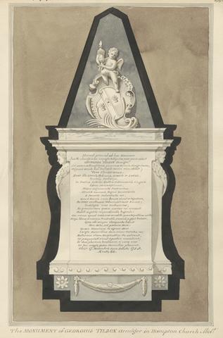 Daniel Lysons Memorial to George Tilson from Hampton Church