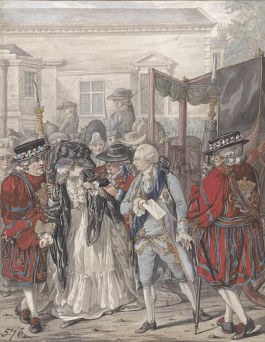 Robert Dighton Margaret Nicholson Attempting to Assassinate His Majesty, George III, at the Garden Entrance of St. James's Palace, 2nd August 1786