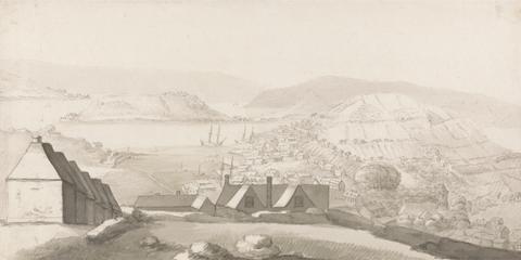 Lt. Paul Sandby A Panoramic View of Carlisle Bay, Barbados, with Cottages and Ships
