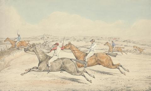 Henry Thomas Alken Steeplechasing: The Field Coming up to a Ditch