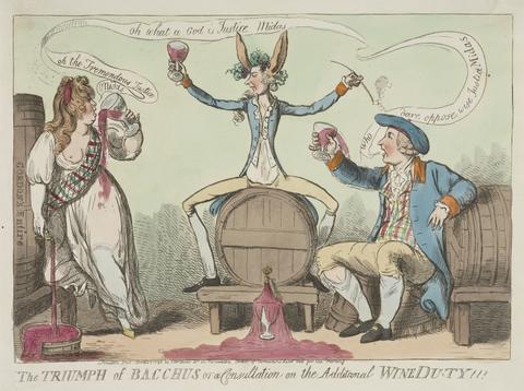 Isaac Cruikshank The Triumph of Bacchus or a Consultation on the Additional Wine Duty!!!