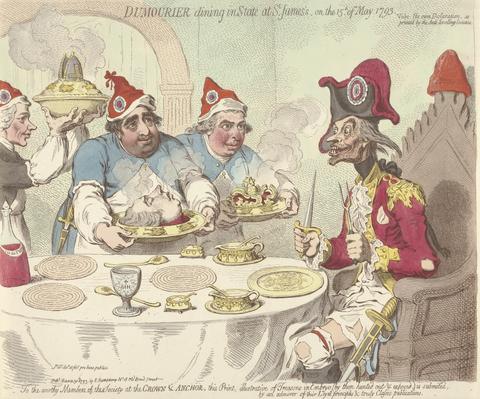 James Gillray Dumourier Dining in State at St. James on the 15th of May 1793