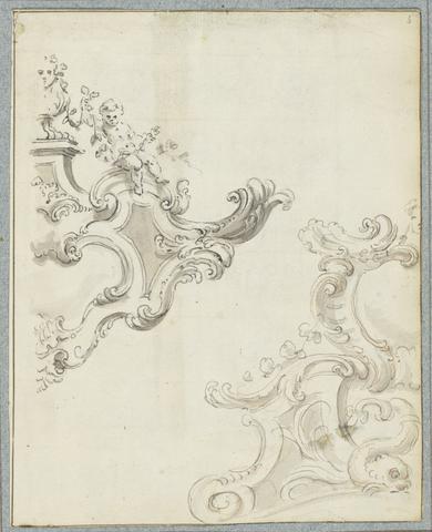 Augustin Heckel Design for a Cartouche with Putti