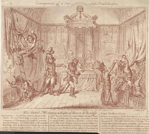 Consequences of a Successful French Invasion, No. I, Plate 2nd, We explain de Rights of Man to de Noblesse
