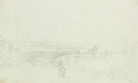 Capt. Thomas Hastings Sketched Landscape with Castle in the Distance