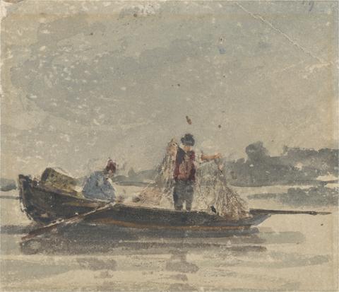 David Cox Fishermen Drawing a Net