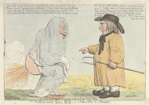 unknown artist St. Swithin and John Bull; Or a Tete a Tete in a Shower