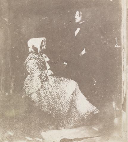 Calvert Richard Jones Self-portrait with Seated Lady, possibly His Wife Anna