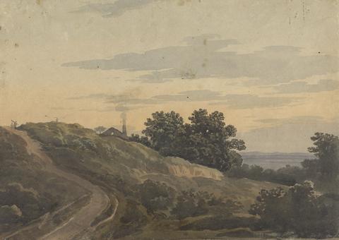 Thomas Sully Hilly Landscape with House, Path, and Figures