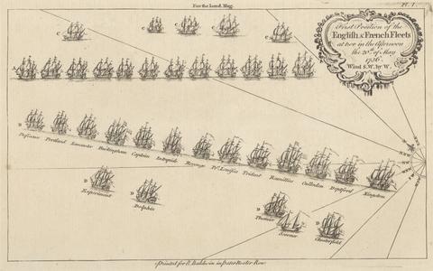 unknown artist First Position of the English and French Fleets at Two in the Afternoon, the 20th of May 1756