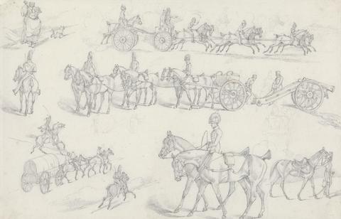 "Landscape Scenery", No. 18: Scenes of Horse Drawn Artillery, etc.