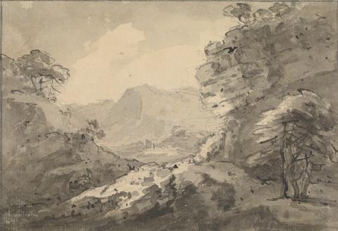 Rev. William Gilpin Mountainous Landscape with Rocky Crag at Right