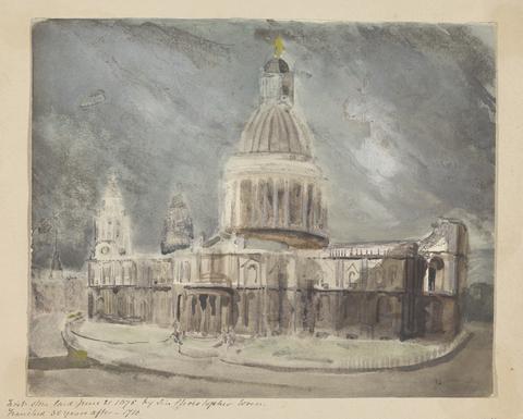 St. Paul's First Stone Laid June 21, 1675 by Sir Christopher Wren / Finished 35 years after 1710