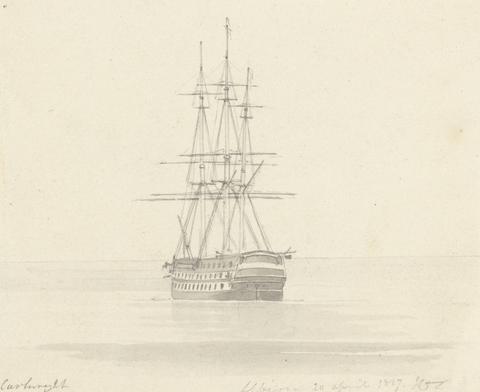 Joseph Cartwright Single Frigate, Stern Forward; Albion 20 April 1817