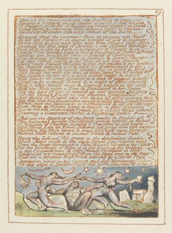 William Blake Jerusalem, Plate 69, "Then all the Males...."