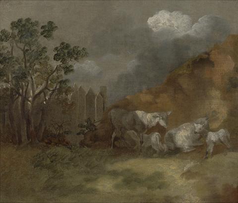 Thomas Gainsborough RA Sheep and Lambs by a Fence