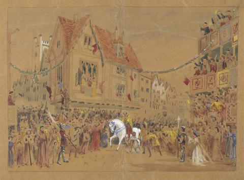 George Cressal Ellis Design for the Setting of Charles Kean's Production of Richard II at the Princess's Theatre on March 12, 1857