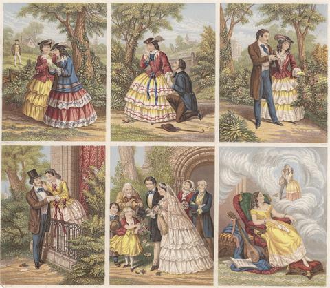 Joseph Mansell Six figure subjects of courtship and marriage