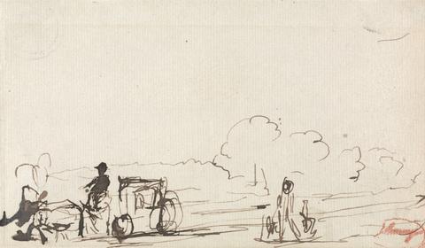 George Romney Carriage on Country Road