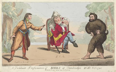 Isaac Cruikshank A Delitanti Performance of Midas at Turnbridge Wells, October 1792