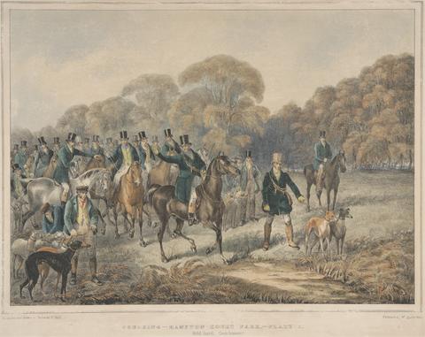 Edward Hull Coursing [one of a pair]: Hampton Court Park. Plate 1. Hold hard, Gentlemen!