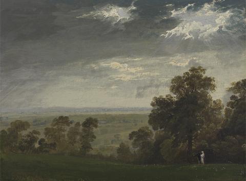 John Martin Landscape, Possibly the Isle of Wight or Richmond Hill