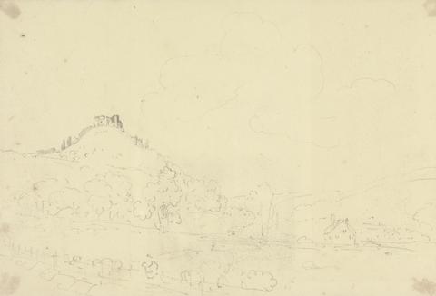 Capt. Thomas Hastings Sketch of a Hilltop Castle with Houses Below