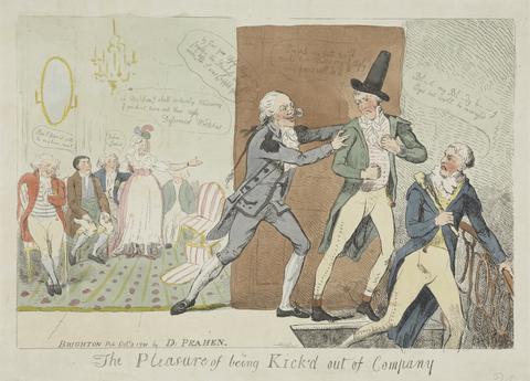 Isaac Cruikshank The Pleasure of Being Kick'd Out of Company
