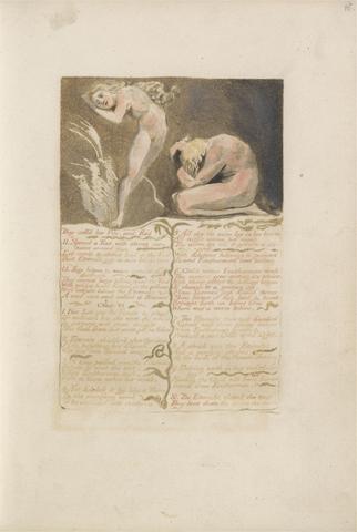 William Blake The First Book of Urizen, Plate 19, "They Call'd Her Pity and Fled...." (Bentley 19)