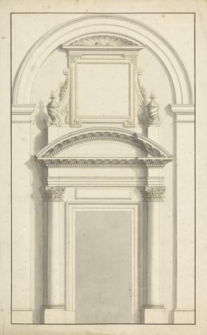 James Bruce Temple at Baalbec: Detailed drawing of a Doorway