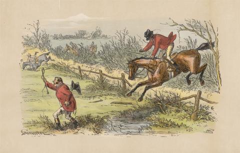 Hablot Knight Browne Fox-Hunting Sketches: No. 9. The fences are very blind just now - and the riders too, occasionally