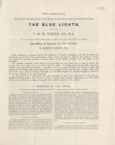 Robert Carrick Advertisement for 'The Blue Lights'
