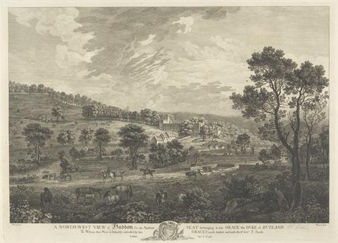Francois Vivares A North West View of Haddon, an Ancient Seat belonging to his Grace the Duke of Rutland
