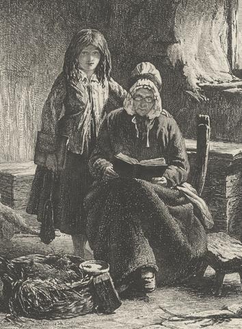 John Calcott Horsley Interior with Woman Reading to Child