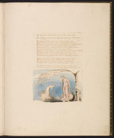 William Blake The Book of Thel, Plate 4, "Why should the mistress . . . ."